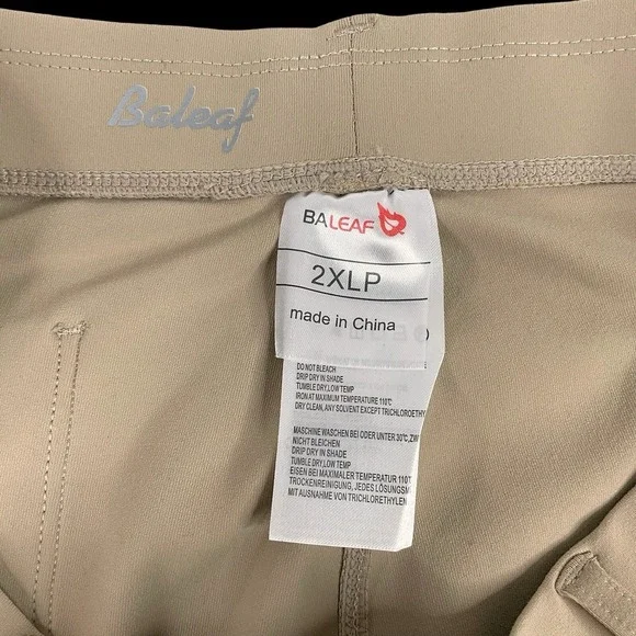 Baleaf Pants Women 2XLP Beige Elastic Waist Pull On Pockets Performance Stretch - Picture 8 of 16